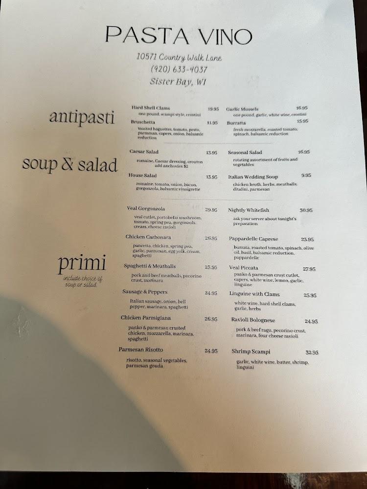 Pasta Vino Menu image 3